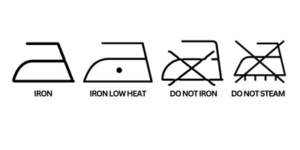 Symbols tell you whether or not an item can be ironed or steamed