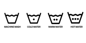 These symbols show you what clothing in machine washable and at what temperature